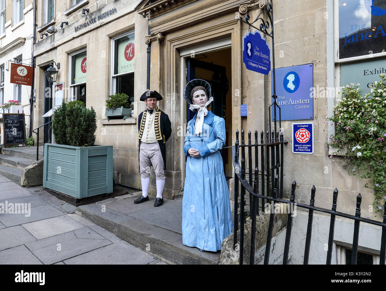 Outside The Jane Austen Centre, Bath, England, UK Stock Photo