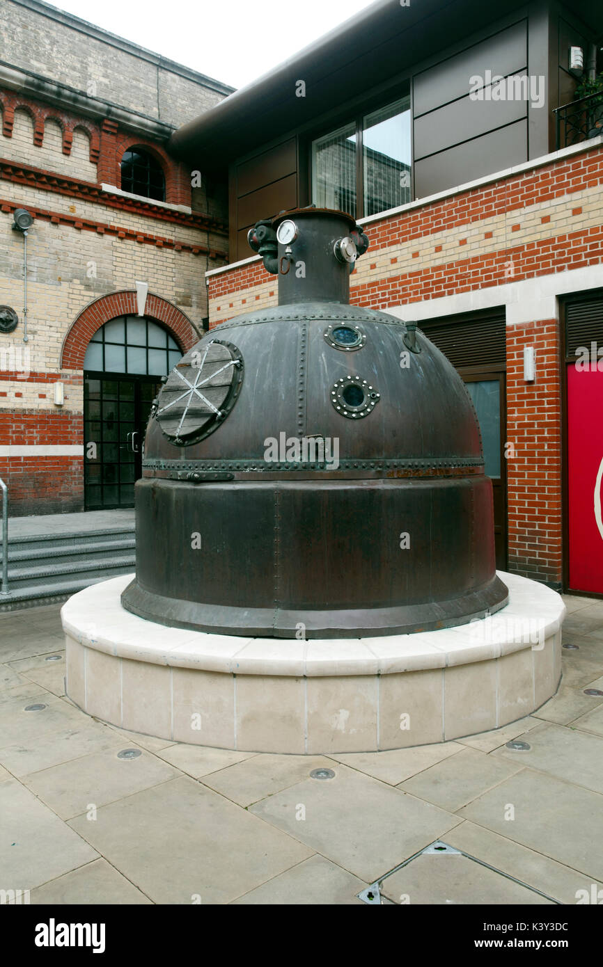 Old brewery apparatus as an exhibit at Brewery Square, Dorchester, Dorset. Stock Photo