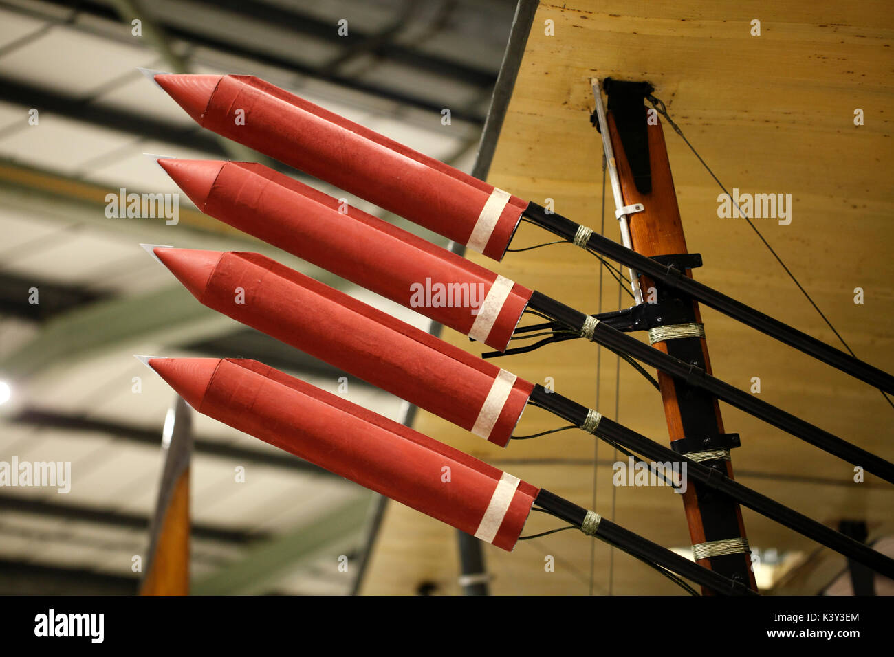 First world war upward pointing airtoair Le Prieur rockets used for