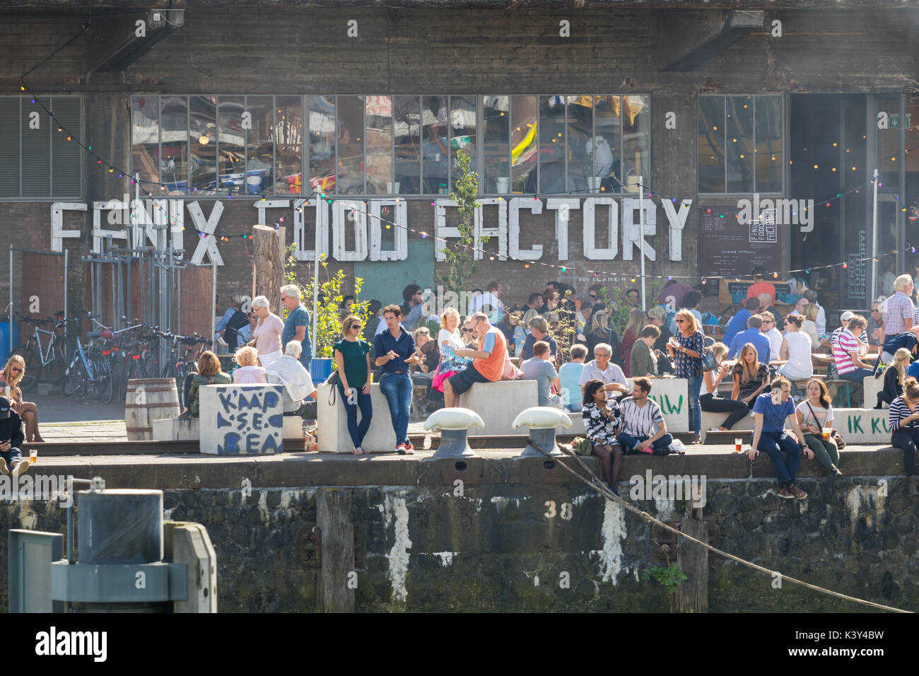 Visitors of the Fenix Food Factory during the Wereldhavendagen in Rotterdam. Stock Photo