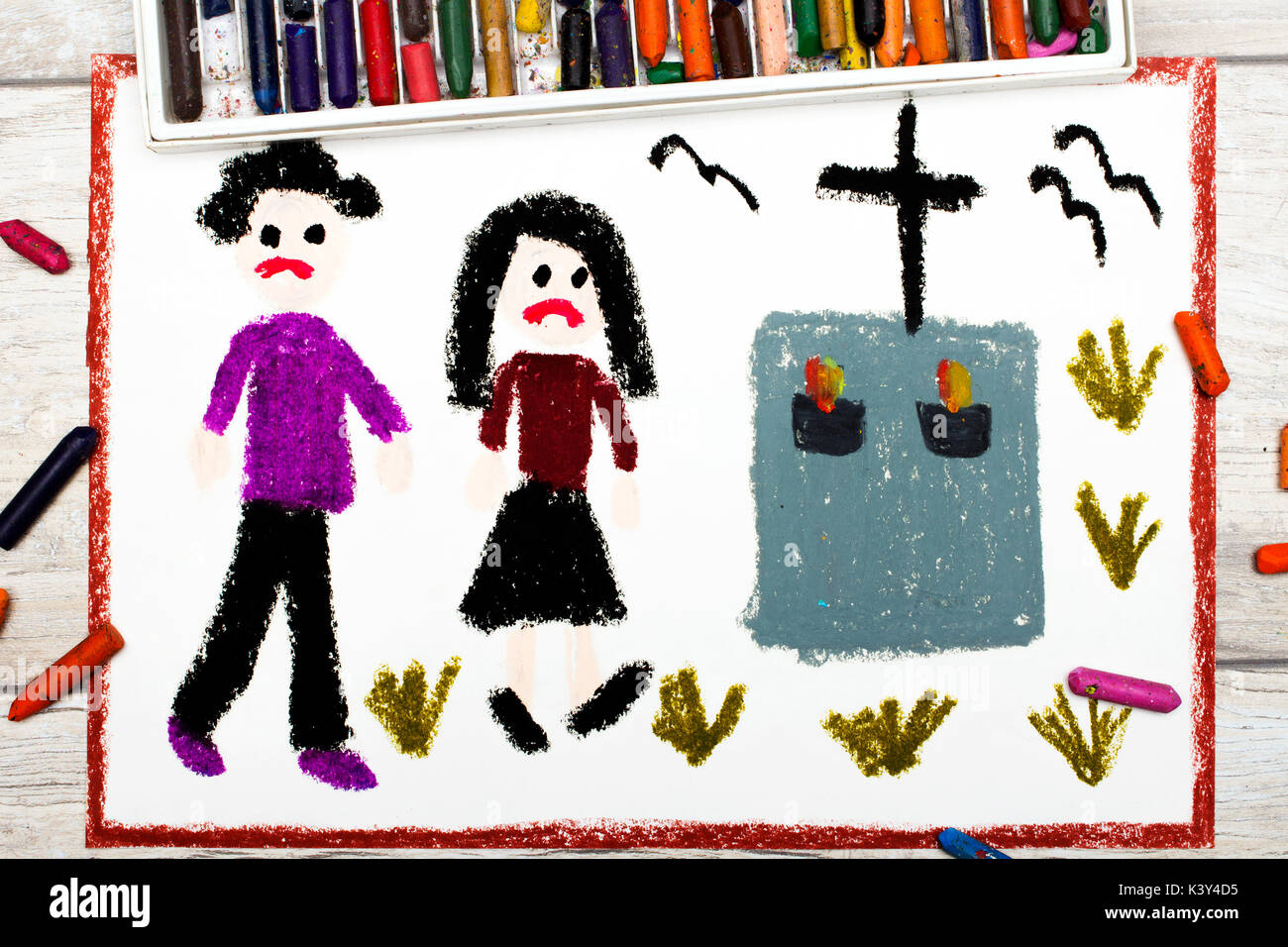 Crayon Drawing Sad High Resolution Stock Photography and Images - Alamy