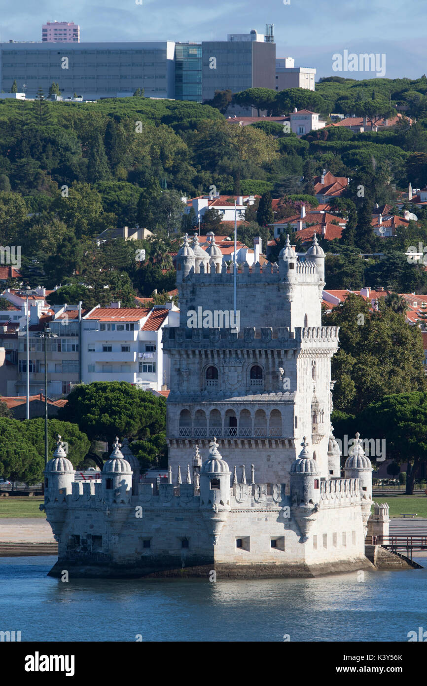 UNESCO Belem Tower in Lisbon, the capital and the largest city of Portugal in the Alfama District on the Atlantic coast in Western Europe Stock Photo