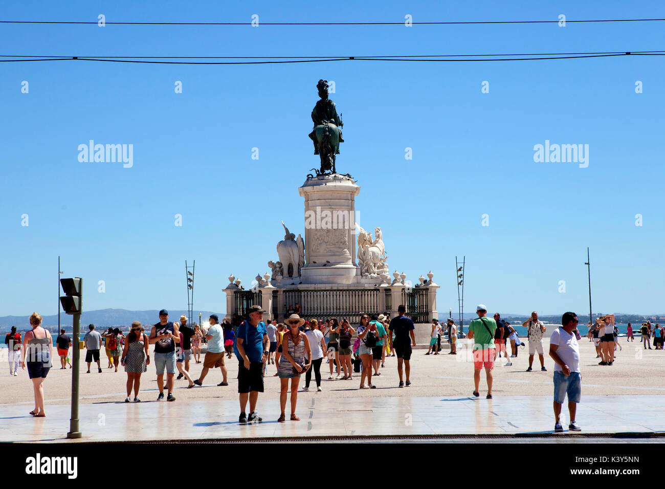 Praca do Comercio in Lisbon, the capital and the largest city of Portugal in the Alfama District on the Atlantic coast in Western Europe Stock Photo