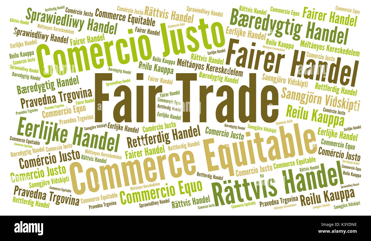 Fair trade word cloud in different languages Stock Photo Alamy