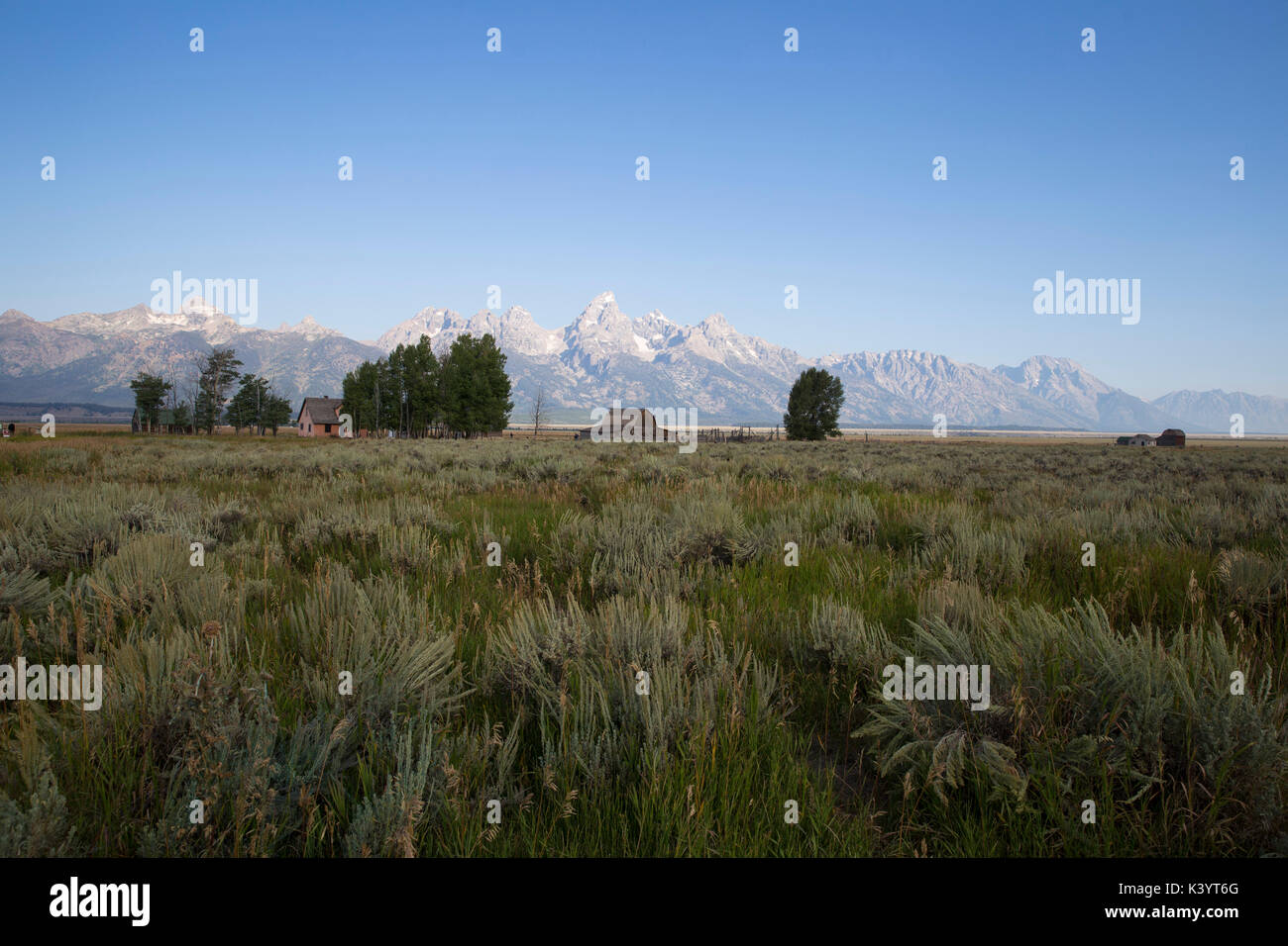 Moulton barn on Mormon Row Grand Teton National Park Wyoming Stock Photo