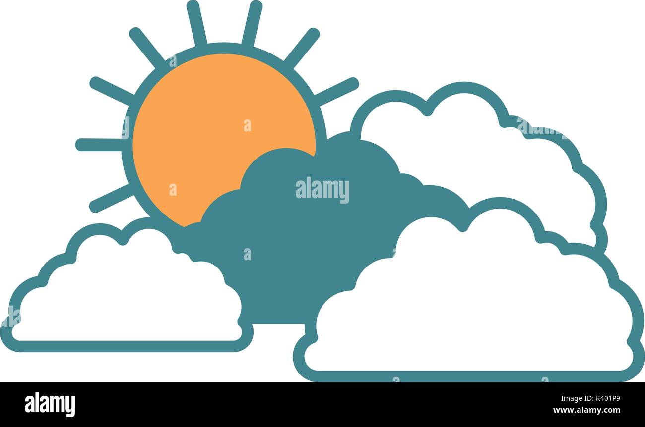 sun and clouds silhouette color sections Stock Vector Image & Art - Alamy
