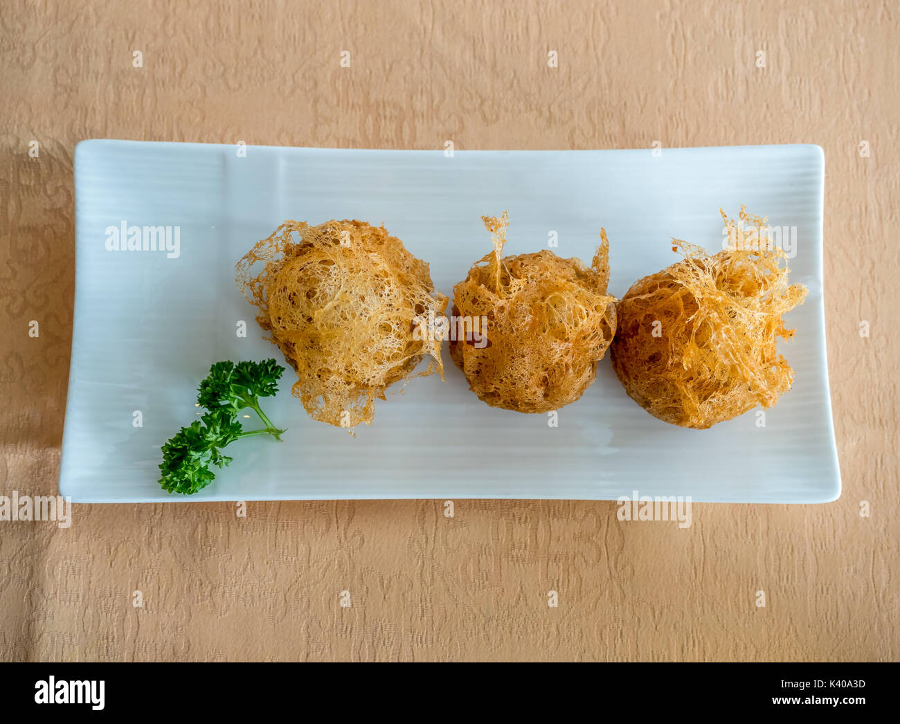Deep fried taro in Chinese style as dim sum Stock Photo Alamy