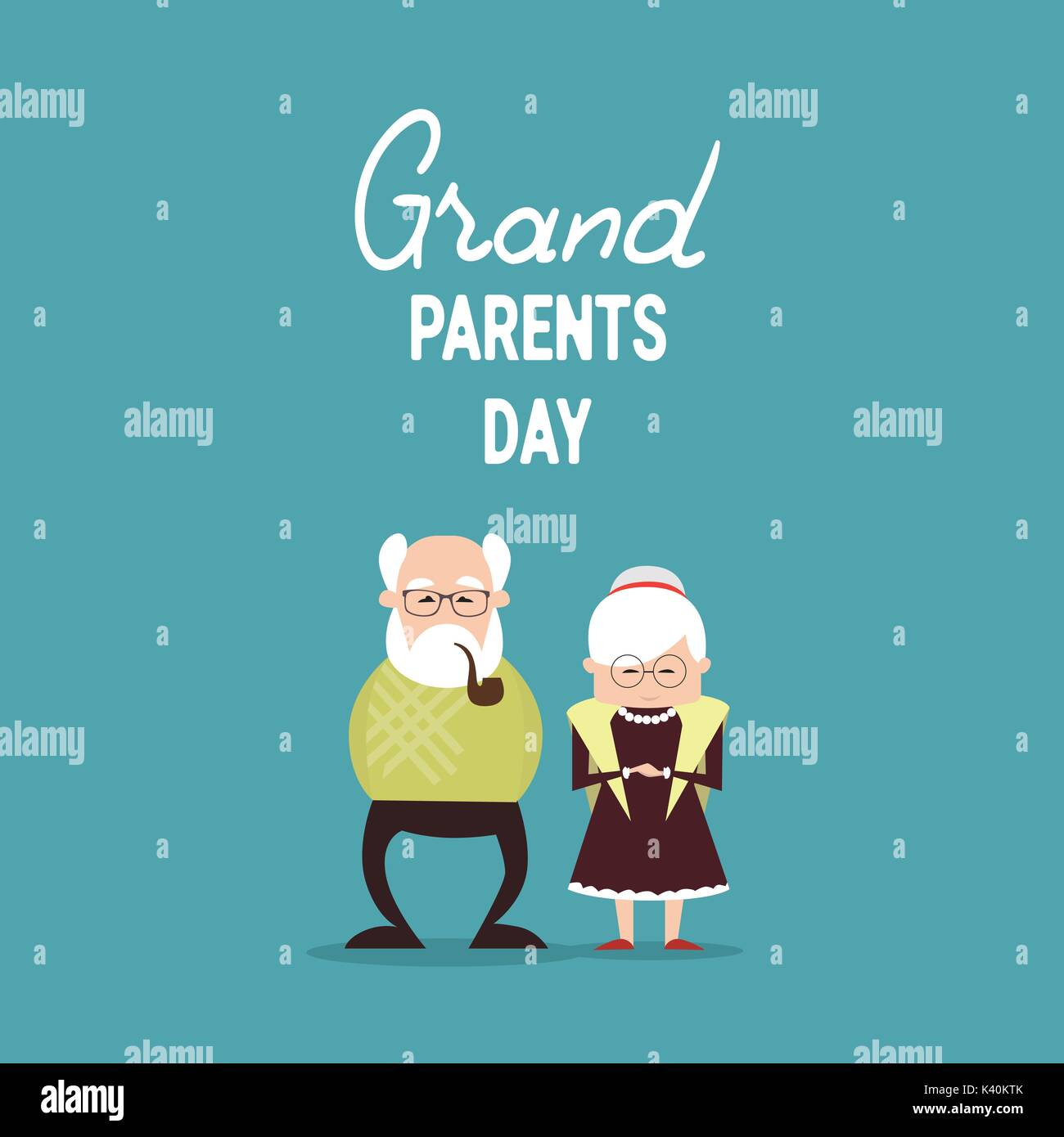 Happy Grandparents Day Greeting Card Banner Stock Vector Image & Art
