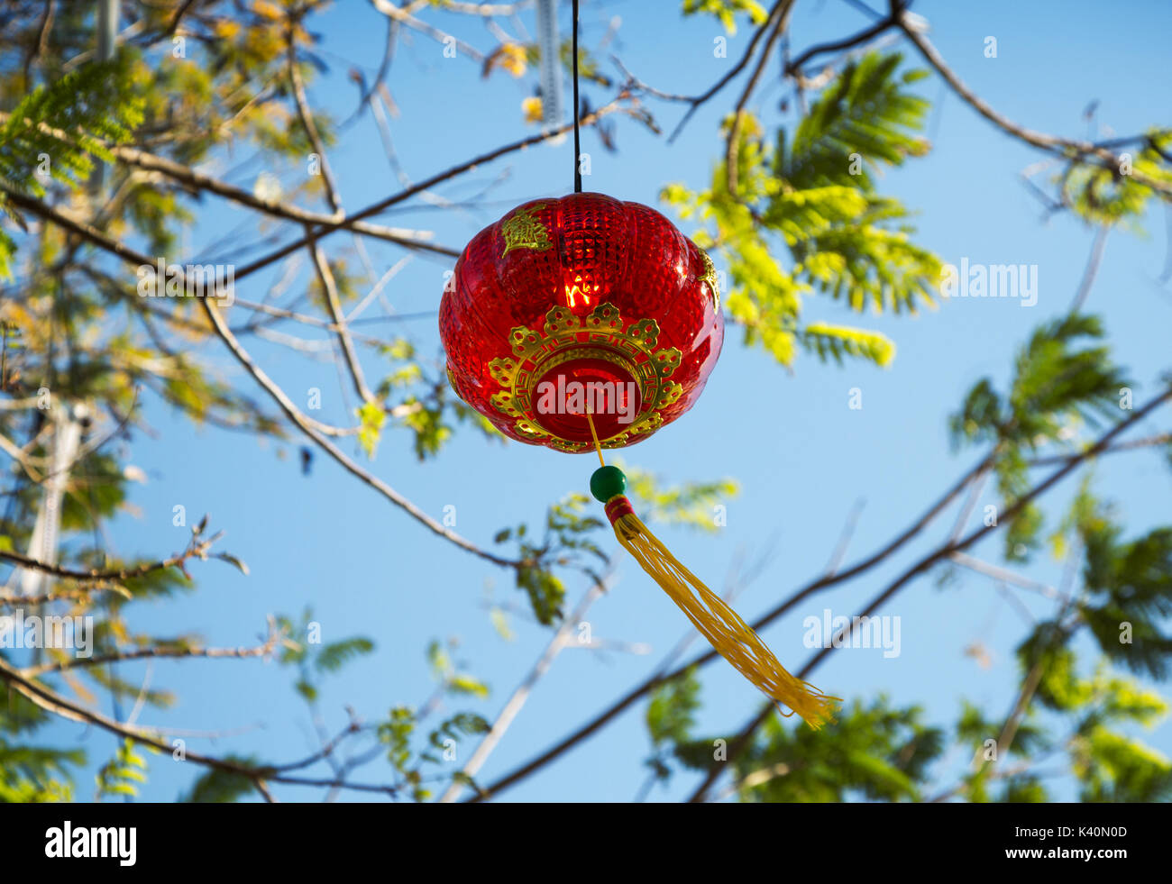 Chinese lanterns decoration during Chinese new year Stock Photo