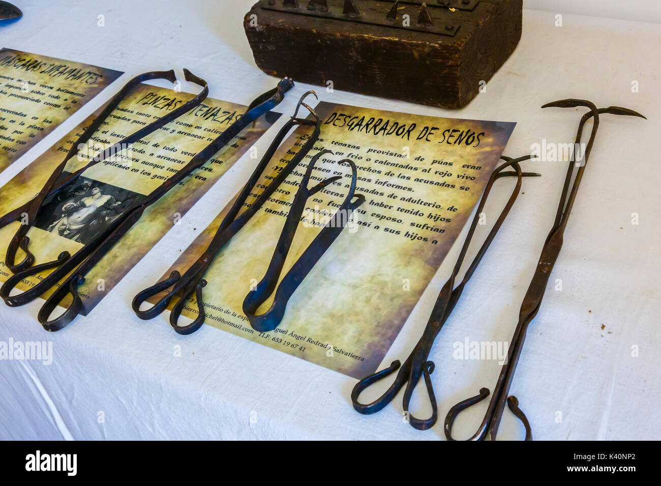 Torture instrument. Witchery Week 2016. Bargota, Navarre, Spain, Europe. Stock Photo
