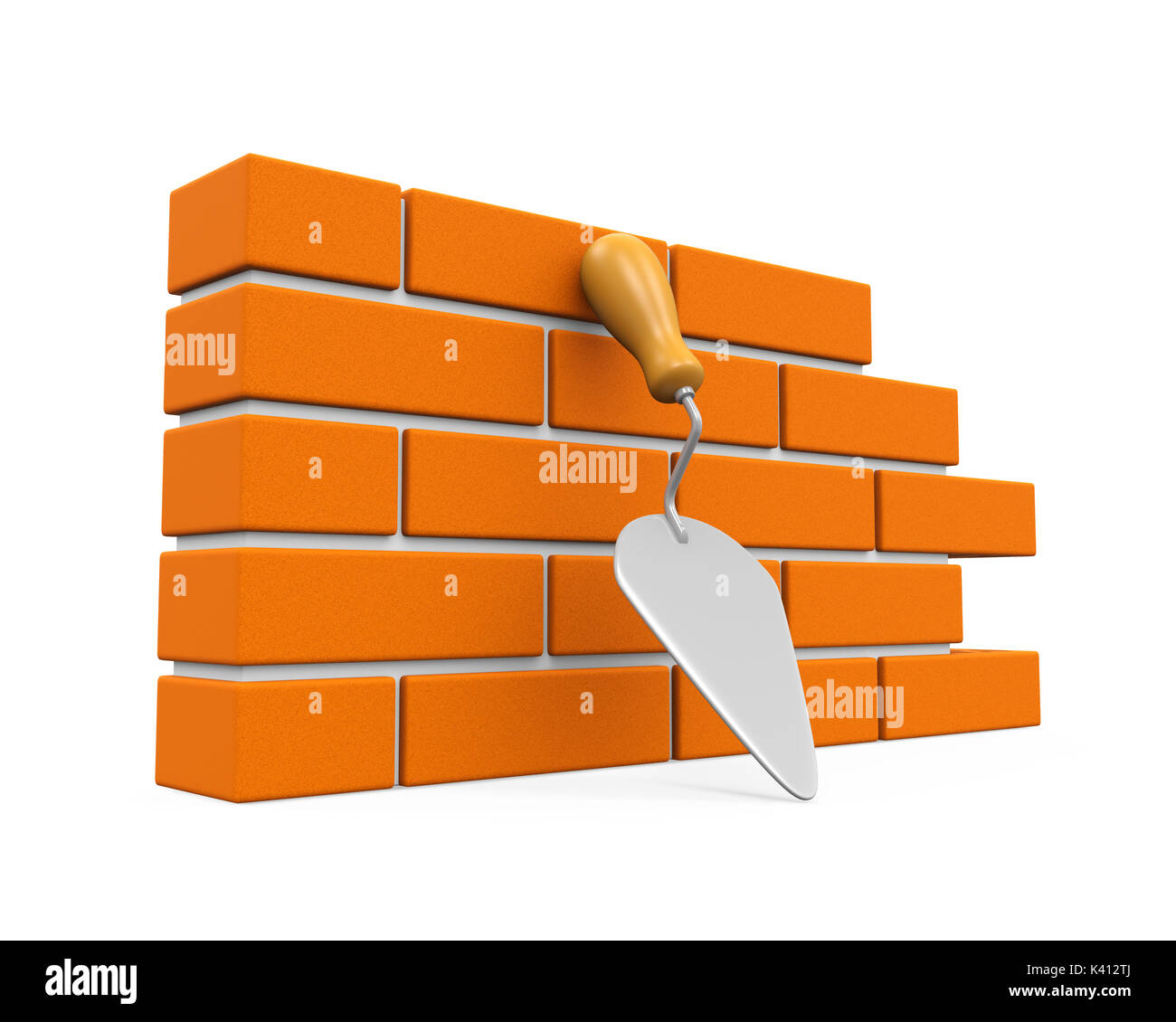 Bricks and Trowel Isolated Stock Photo Alamy