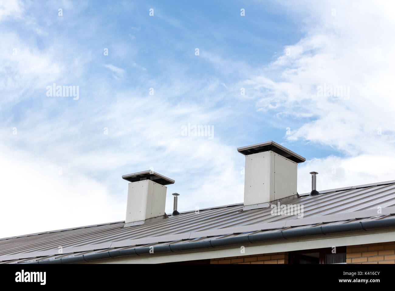 Blue metal tile roof hi-res stock photography and images - Alamy