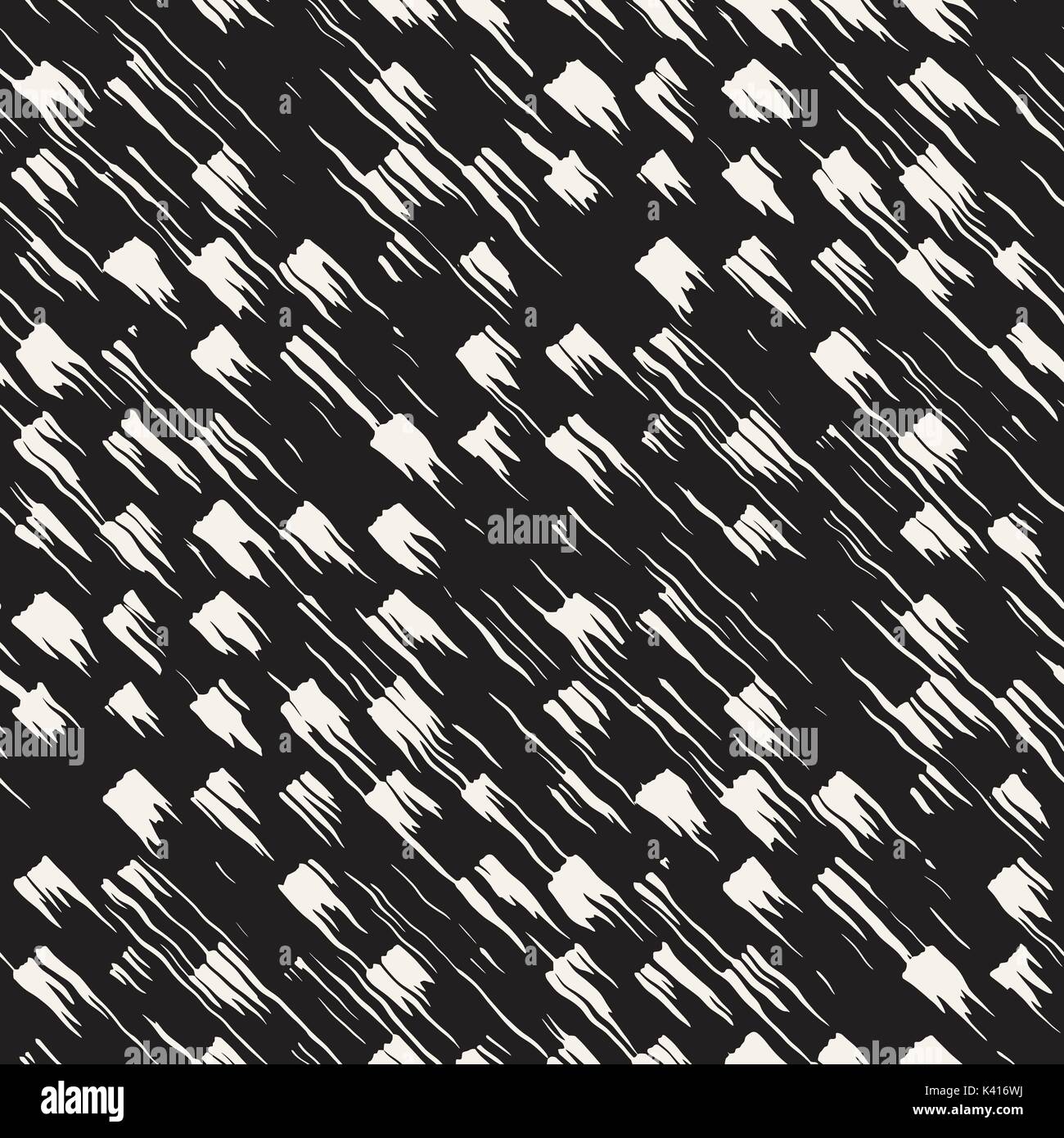 Vector seamless pattern with brush stripes and strokes. Black and white ...