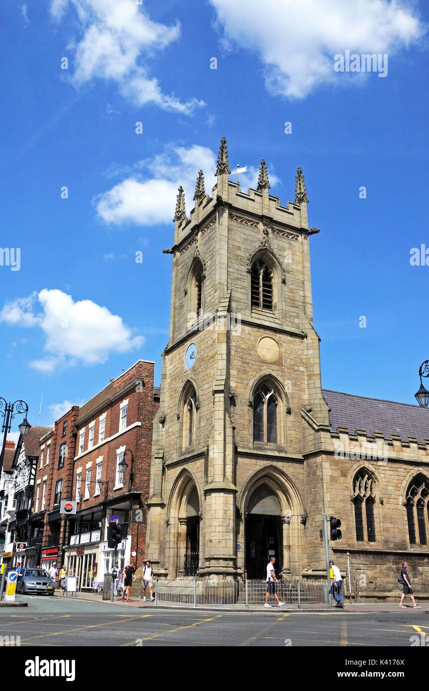 St. Michaels Church on the corner of Bridge Street and Pepper Street, Chester, Cheshire, England, UK, Western Europe. Stock Photo