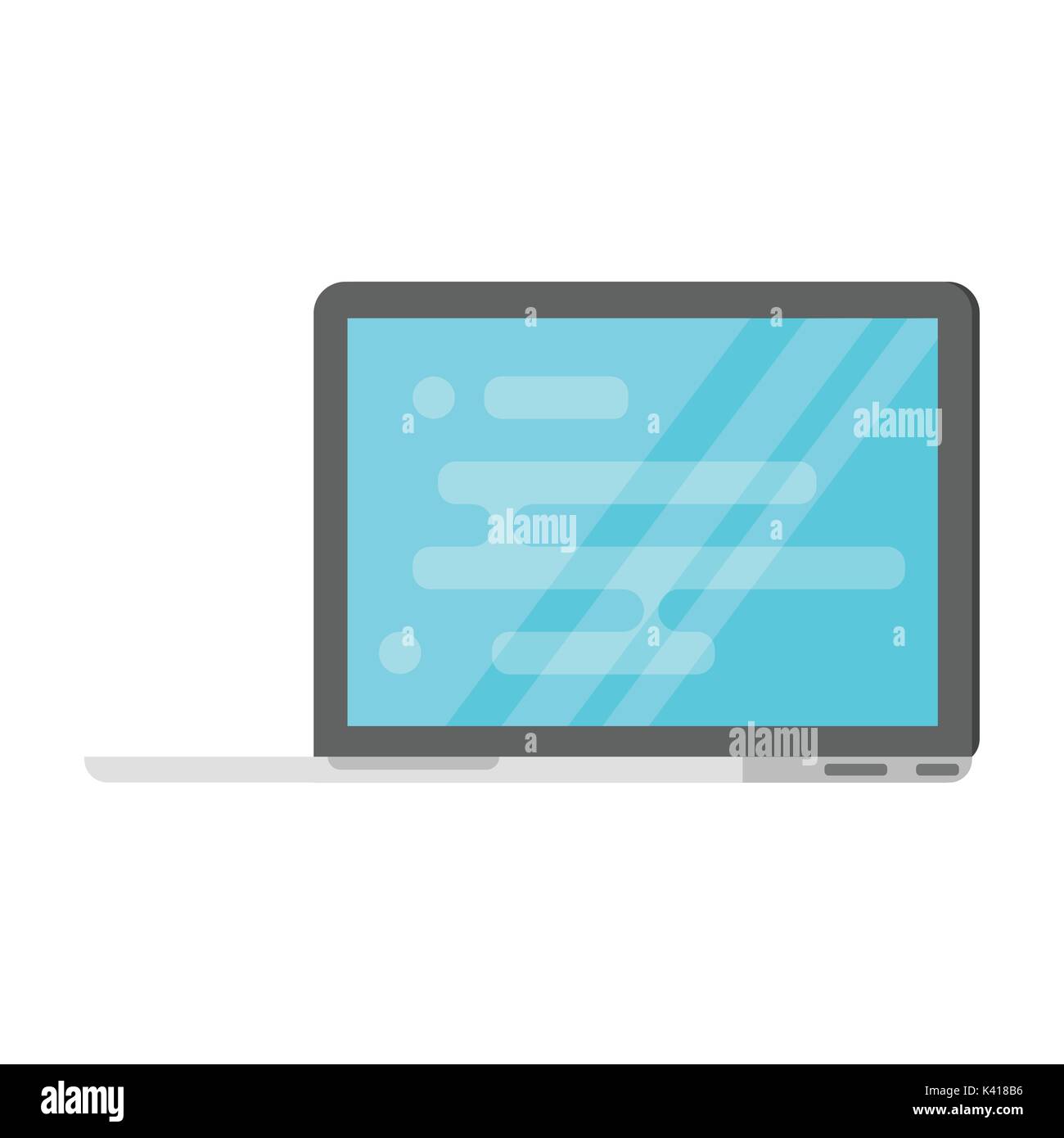 Vector flat style illustration of laptop. Icon for web. Isolated on ...