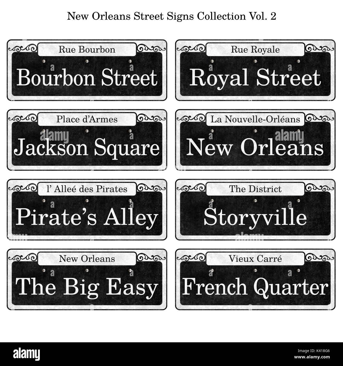 New Orleans Street Signs Collection Stock Photo