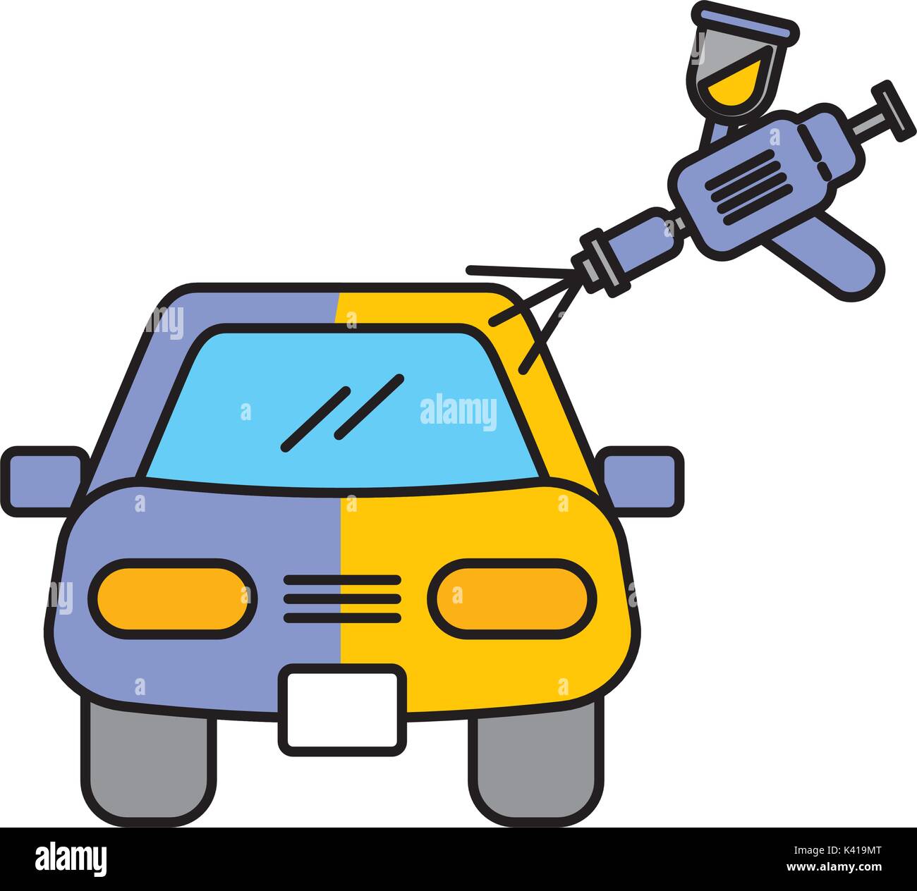 car body painting service with spray gun Stock Vector Image Art