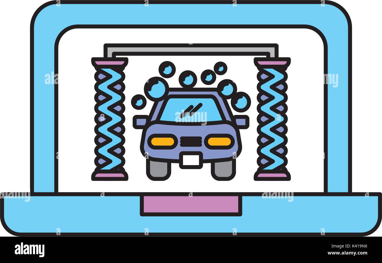 laptop with car wash online technology Stock Vector Image & Art Alamy