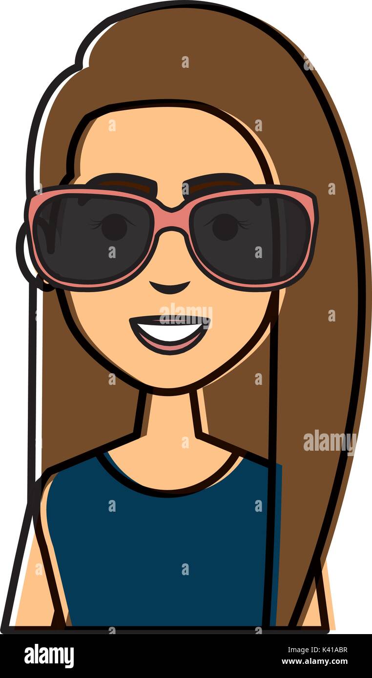 beautiful woman with sunglasses avatar character Stock Vector Image & Art -  Alamy