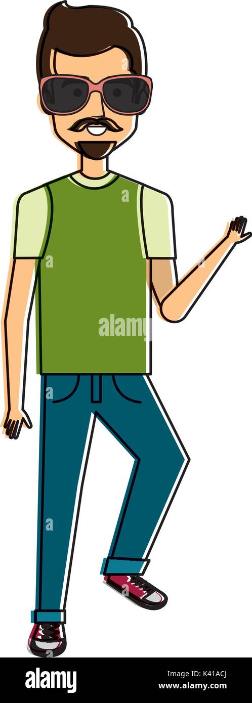 young man avatar with sunglasses character Stock Vector Image & Art - Alamy