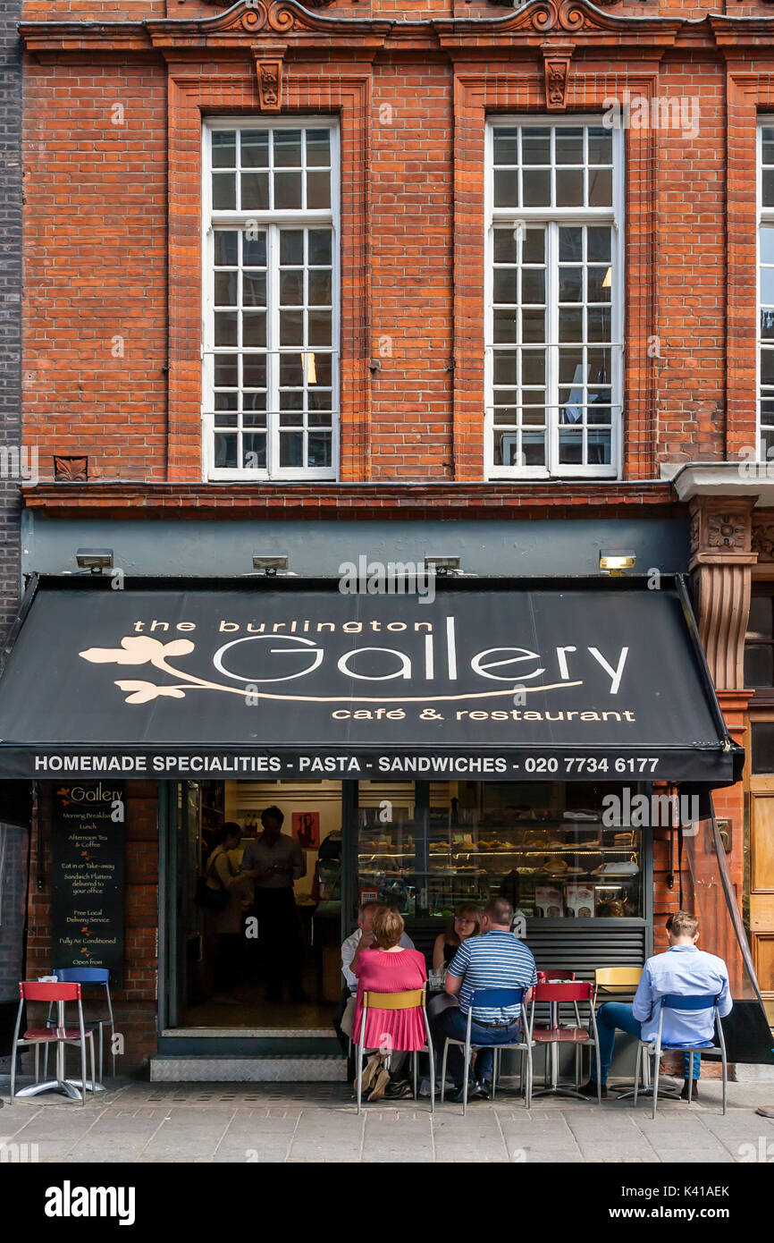 The Burlington Gallery Cafe, Old Burlington Street, London, UK Stock Photo