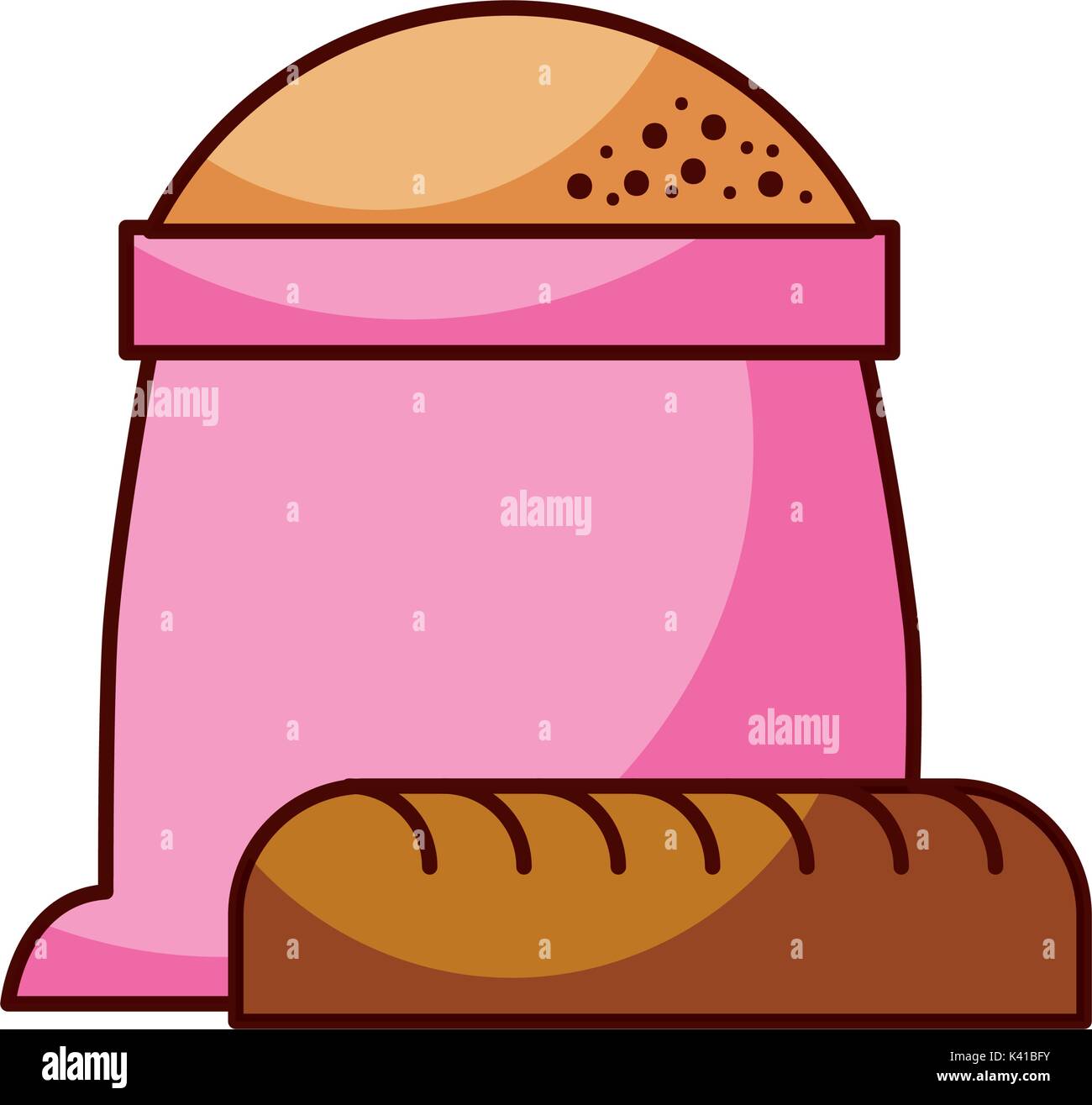 bakery sack of flour with whole bread Stock Vector Image & Art - Alamy