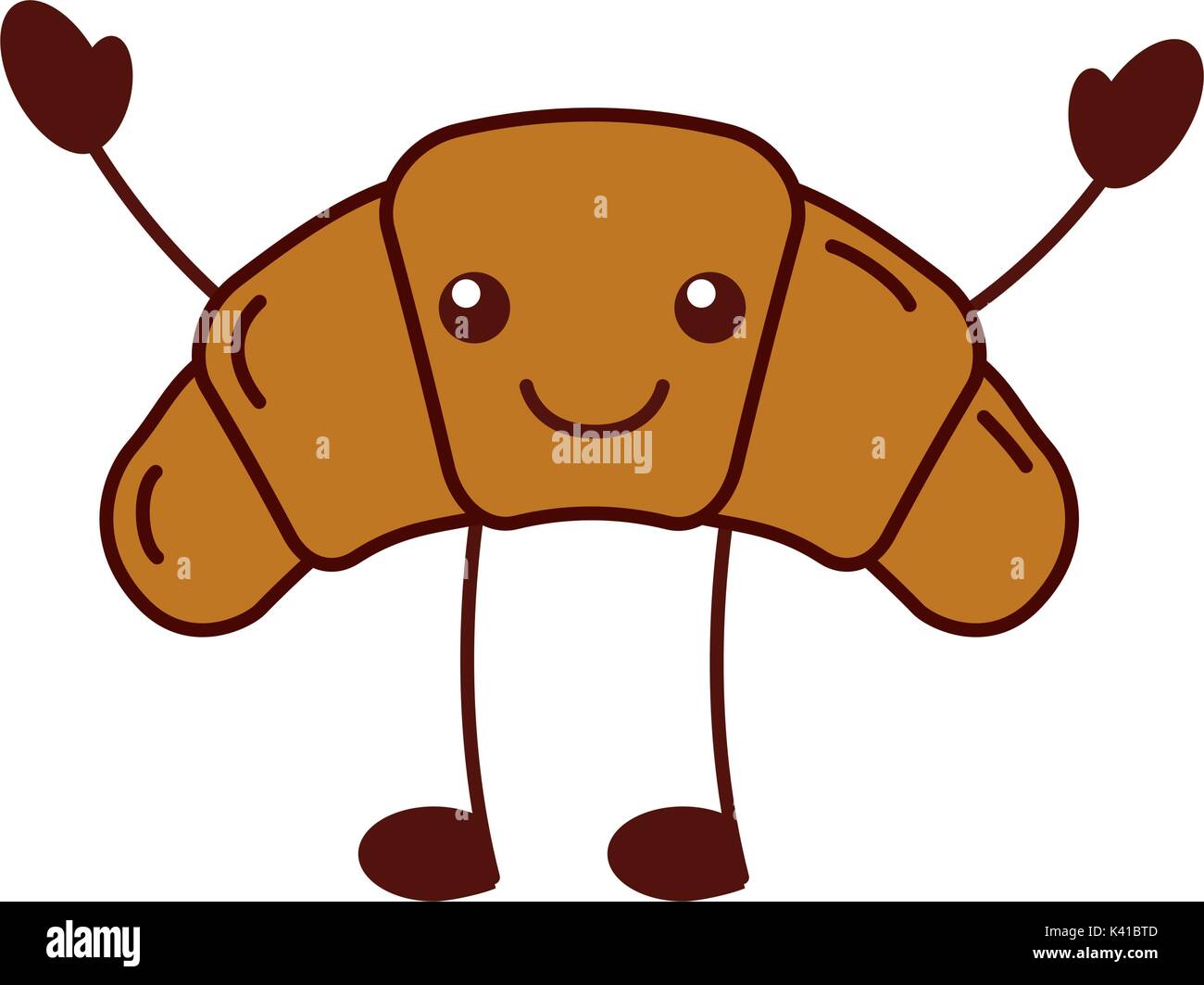 delicious croissant bread kawaii character Stock Vector Image & Art - Alamy