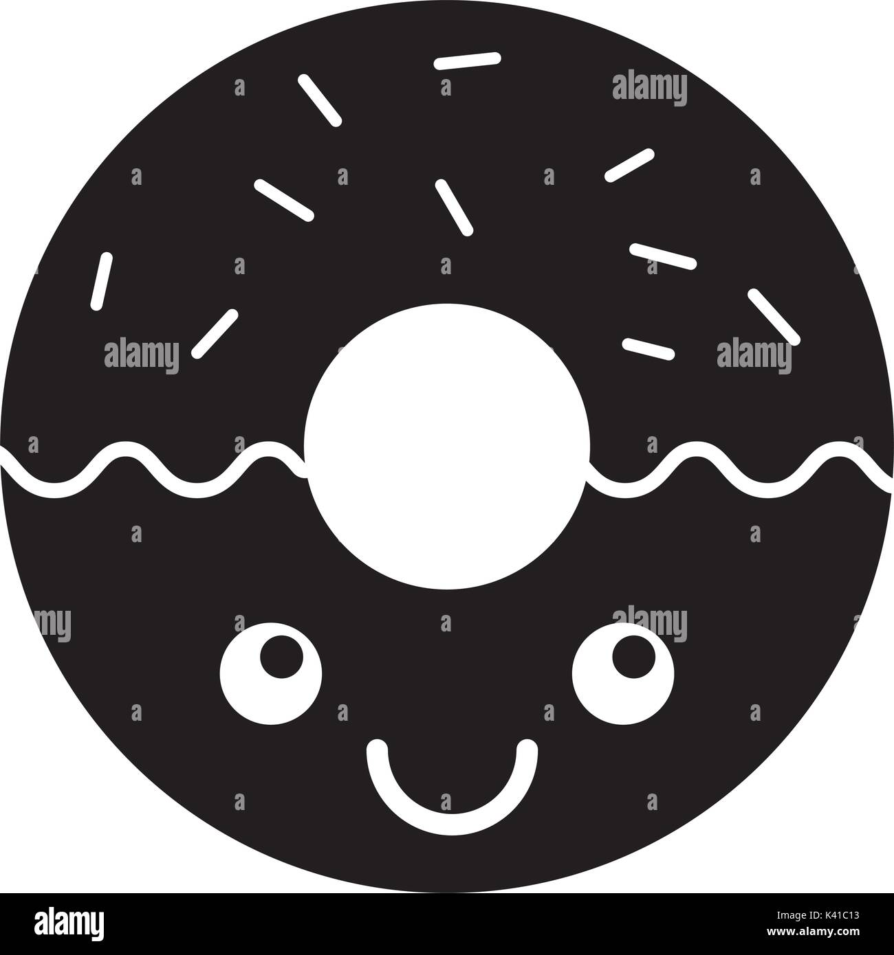 cartoon cute donut dessert food kawaii Stock Vector Image & Art - Alamy