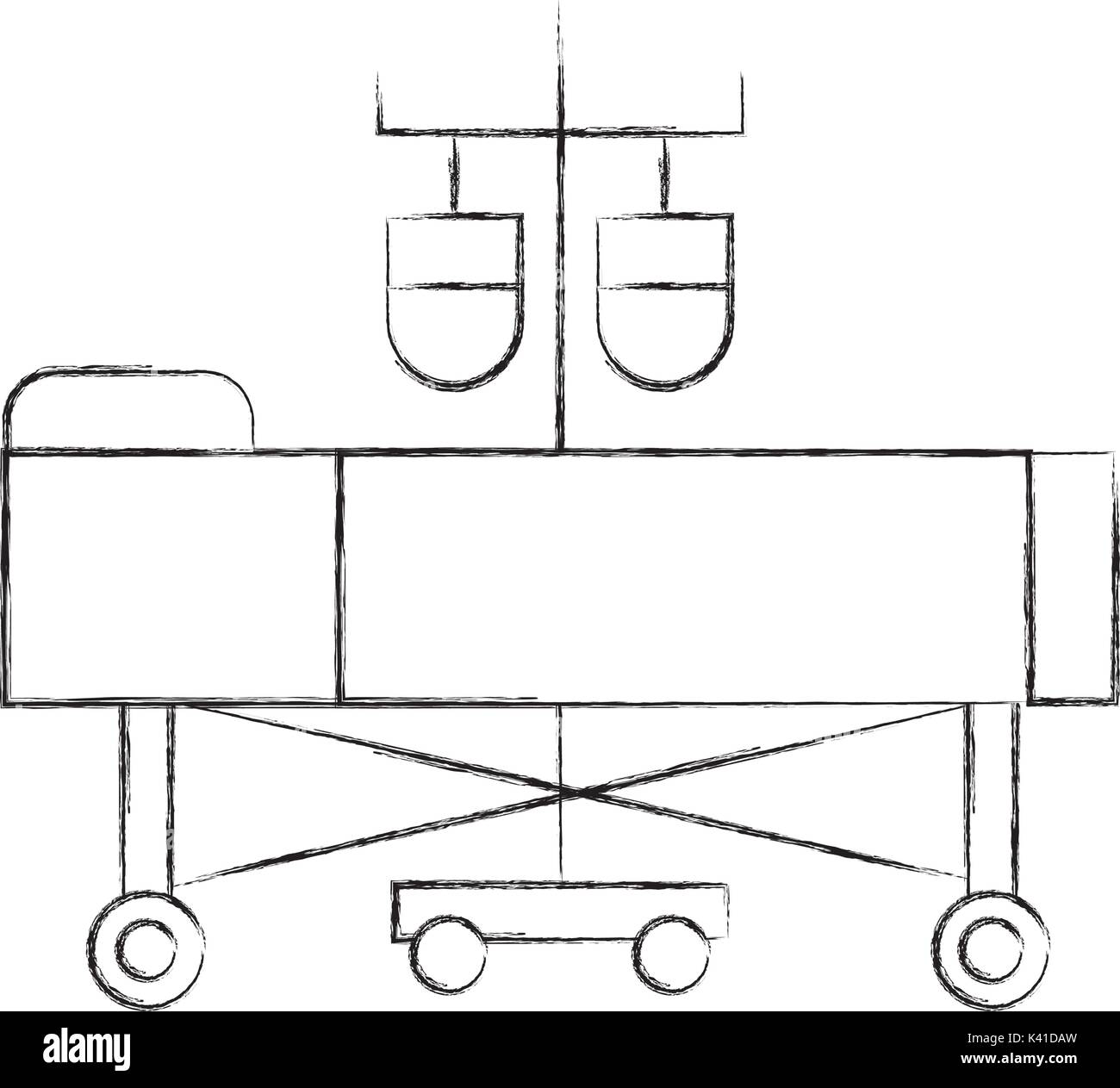 hospital medical bed and iv stand bag medicine Stock Vector Image & Art Alamy