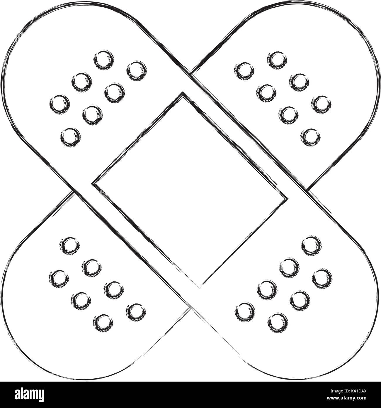 first aid band plaster medical of cross type icon Stock Vector Image ...