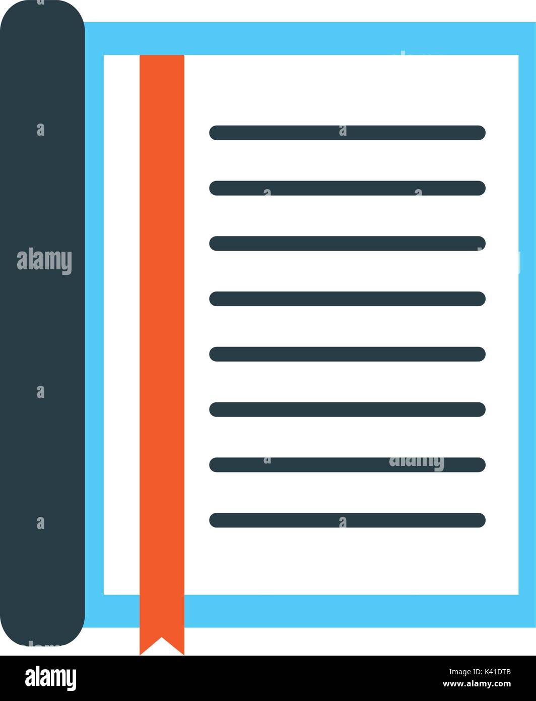 notebook with bookmark stationery office object element Stock Vector