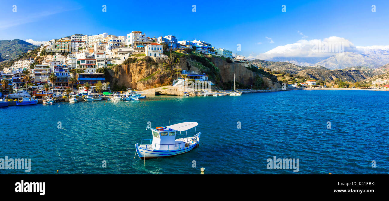 Picturesque Agia Galini village,Crete island,Greece. Stock Photo