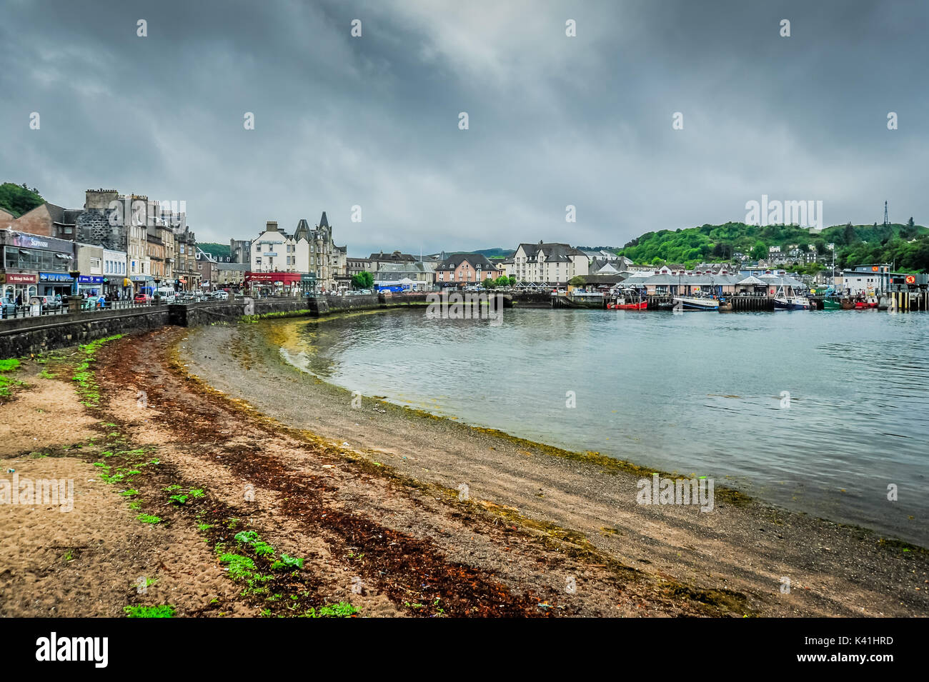 The seaside town of Oban on a stormy day, Argyll, Scotland Stock Photo