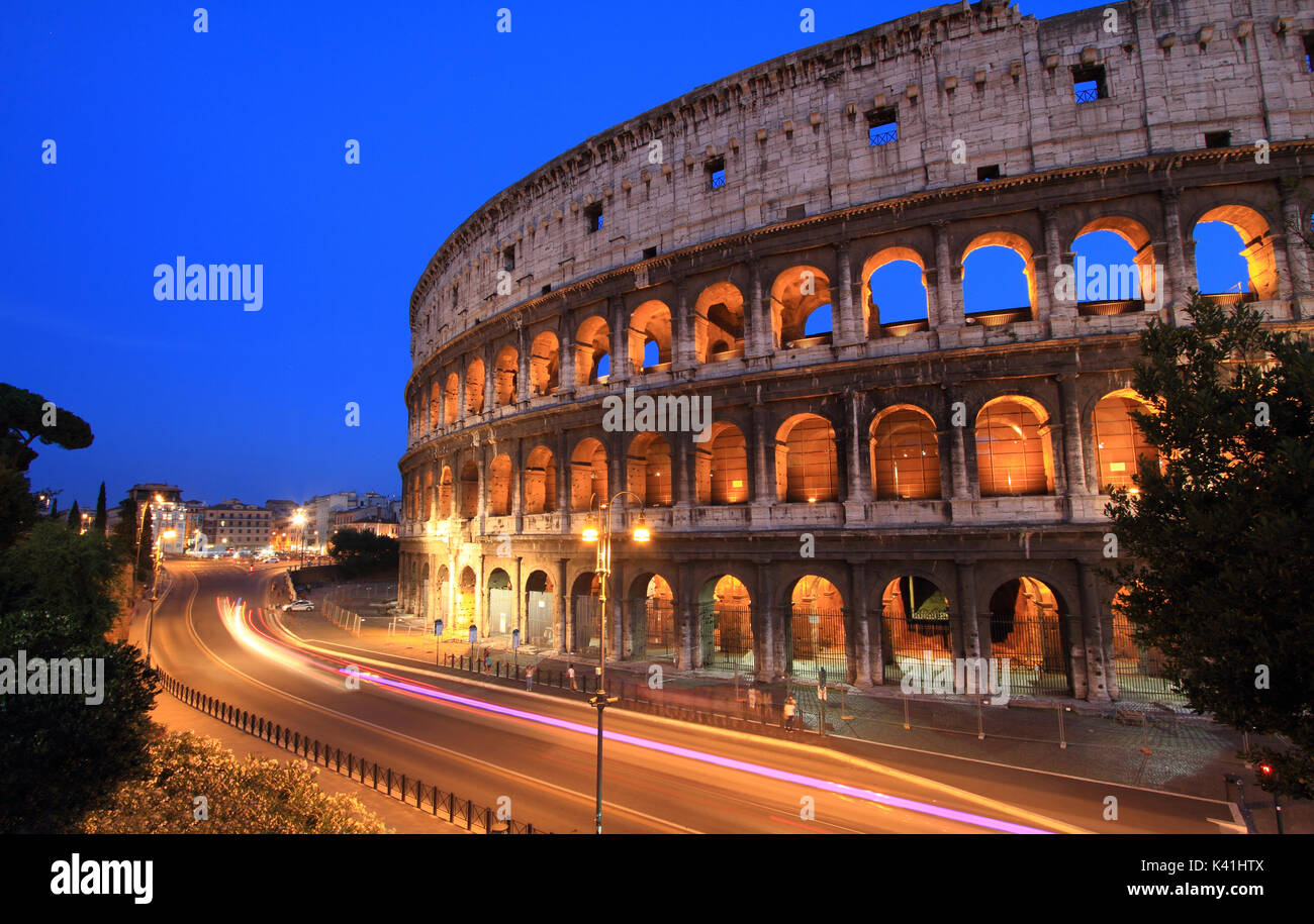 The Colosseum at night, Rome, Italy Stock Photo
