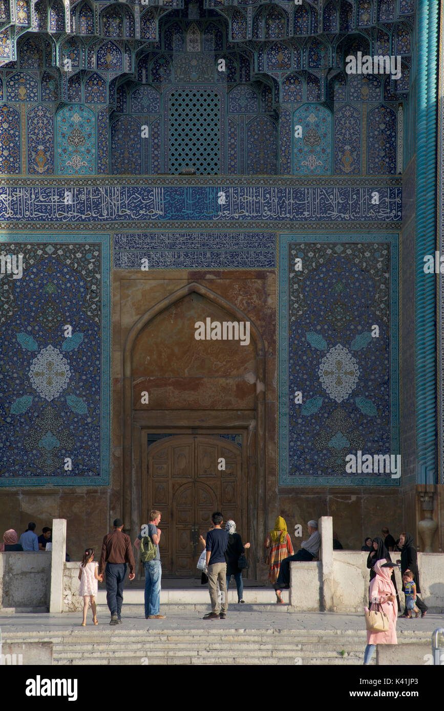 The Shah Mosque also known as Imam Mosque and Jaame' Abbasi Mosque. Isfahan, Iran. Stock Photo