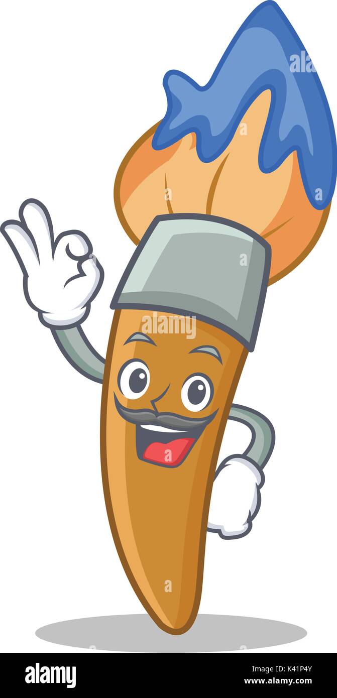 Okay paint brush character cartoon Stock Vector Image & Art - Alamy