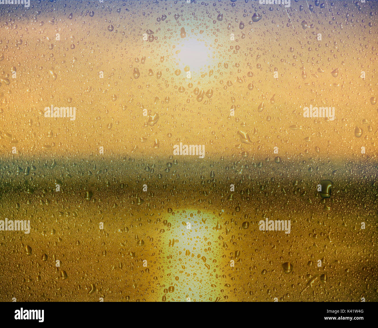 CONCEPT PHOTOGRAPHY: Summer Rain over Torbay, Devon, Great Britain Stock Photo