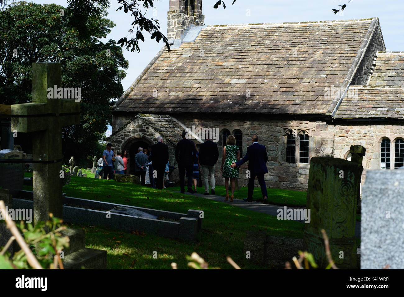 village of heysham, st patricks chapel and woodland Stock Photo Alamy
