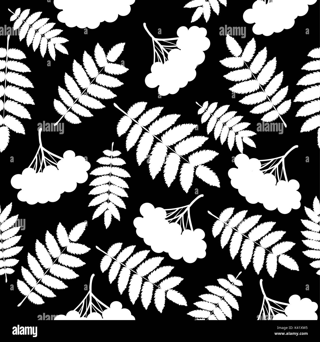 Seamless autumn pattern Black and White Stock Photos & Images - Alamy