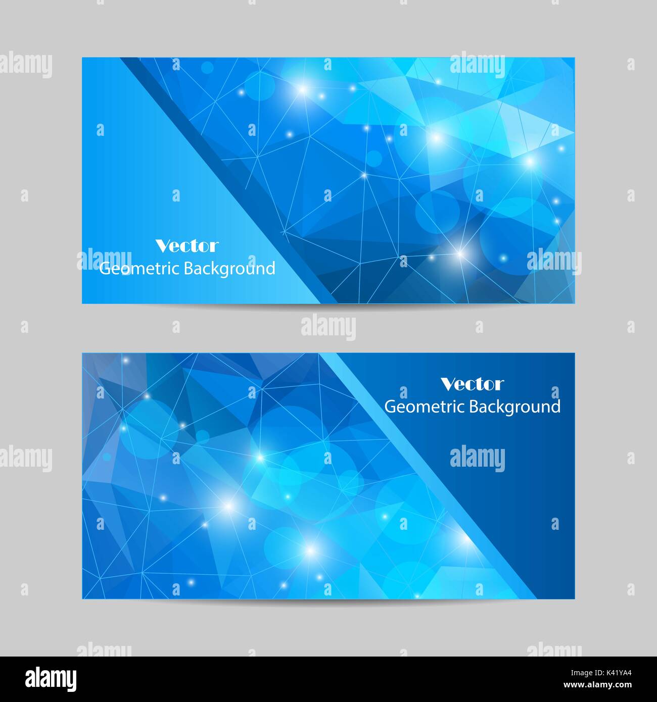 Set of vector banners with polygonal background Stock Vector
