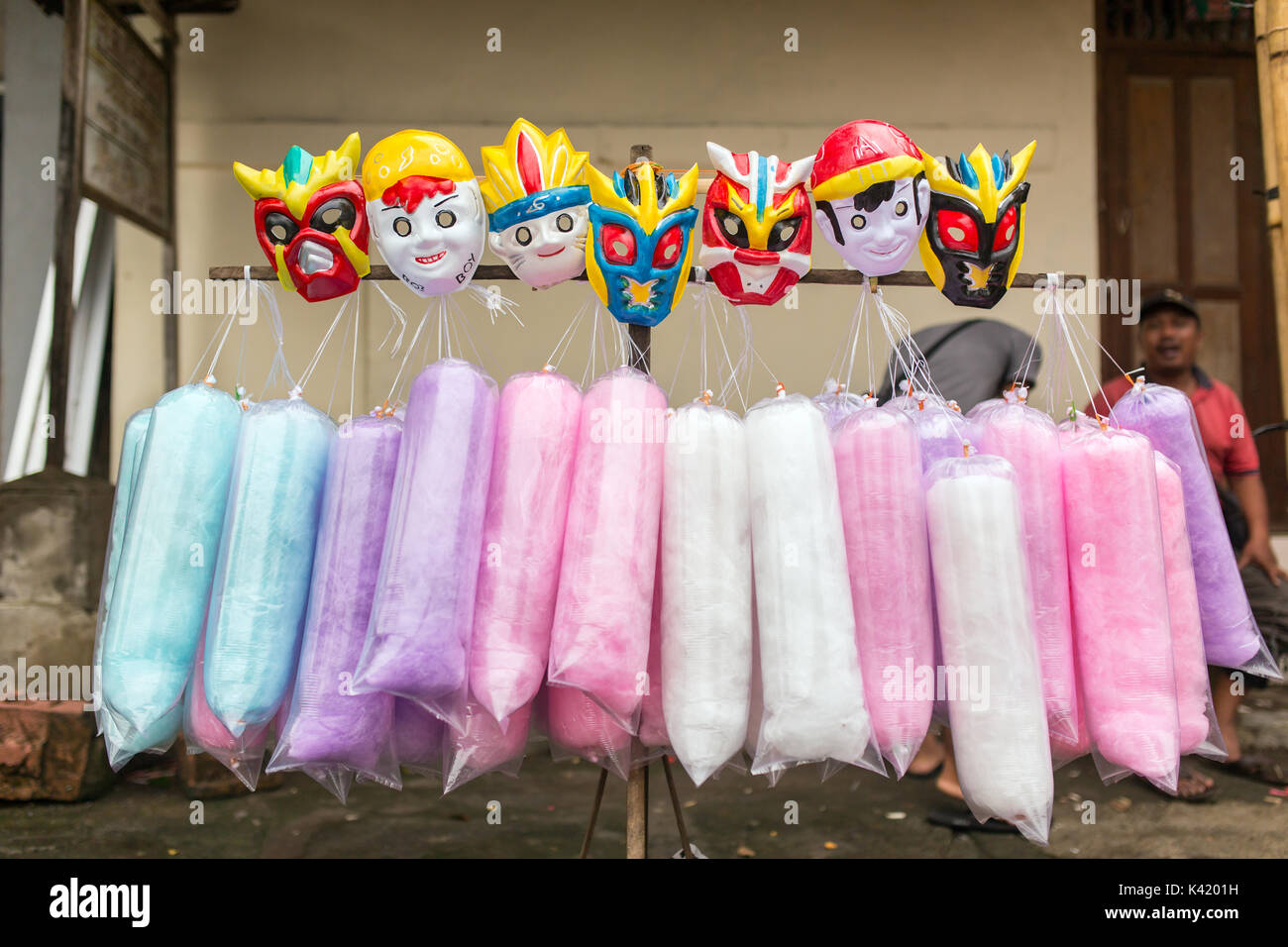 Cotton candy for sale on the street in Bali, Indonesia Stock Photo