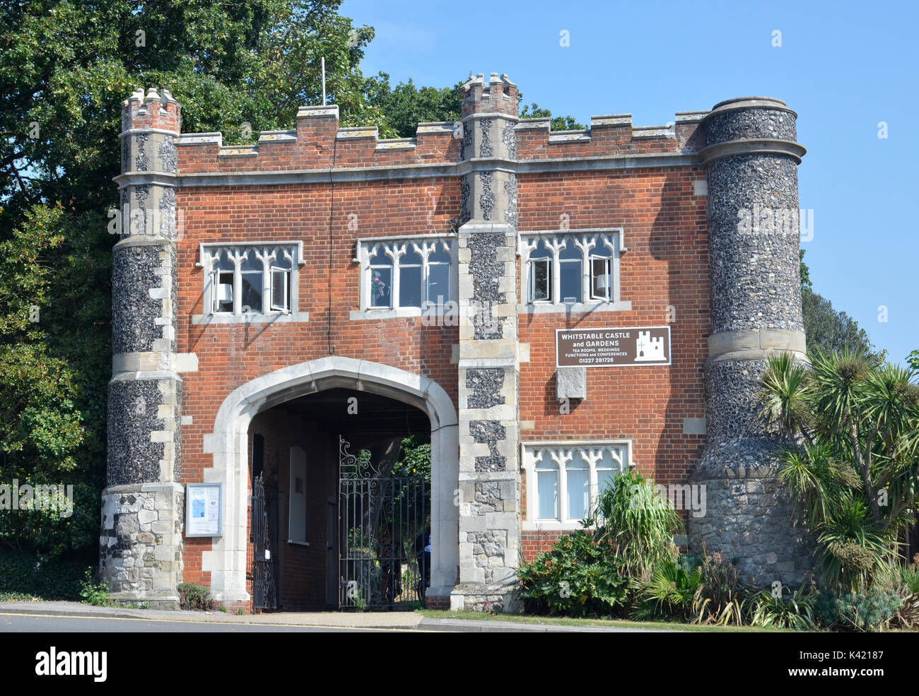 The entrance to Whitstable Castle in Kent Stock Photo