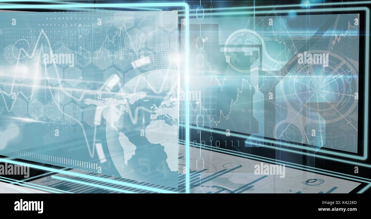 Digital composite of technology interface panels Stock Photo - Alamy