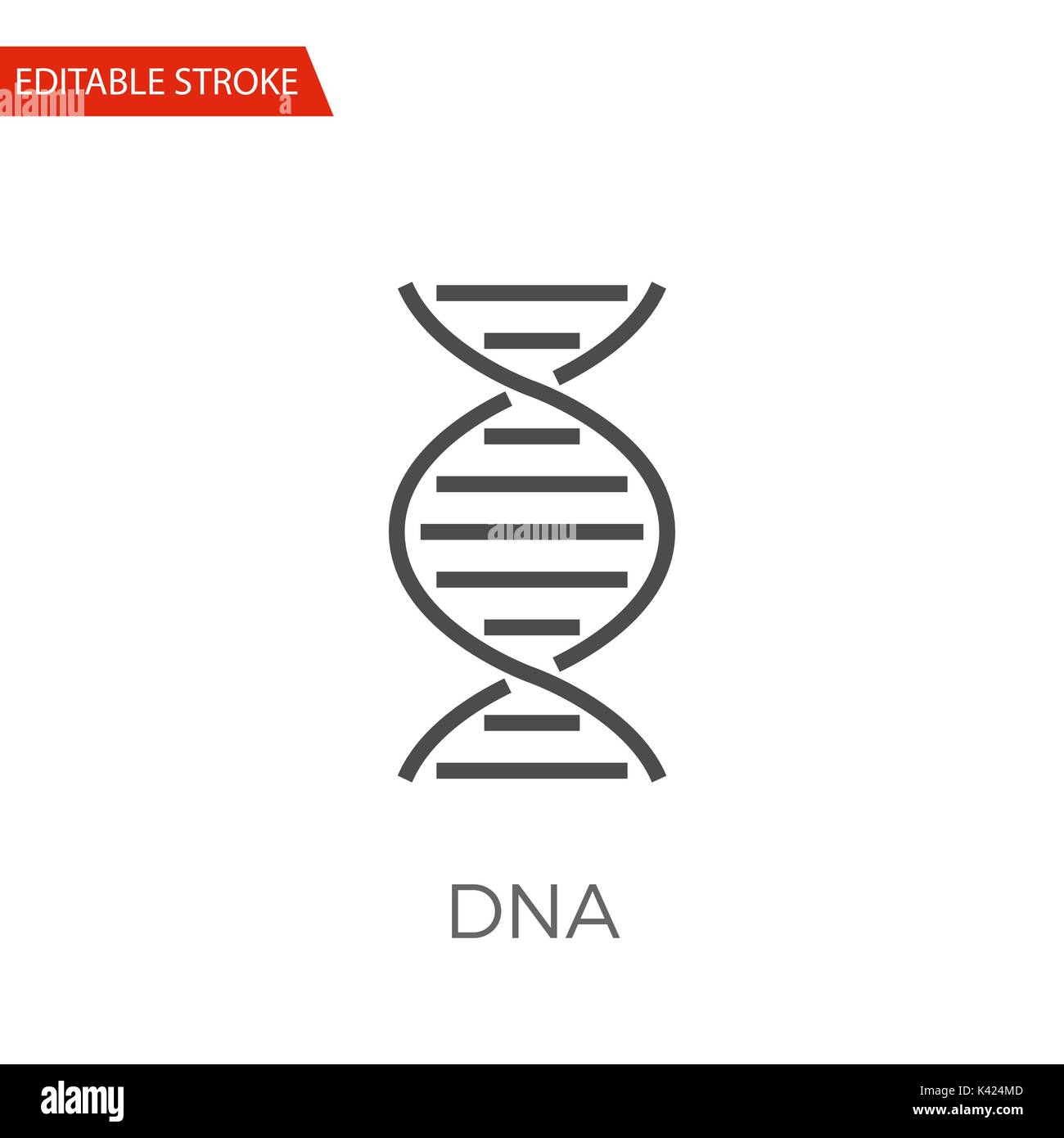 DNA Thin Line Vector Icon. Flat Icon Isolated on the White Background. Editable Stroke EPS file. Vector illustration. Stock Vector