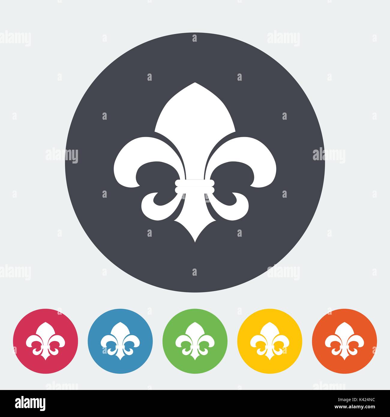 Fleur. Single flat icon on the circle button. Vector illustration Stock ...