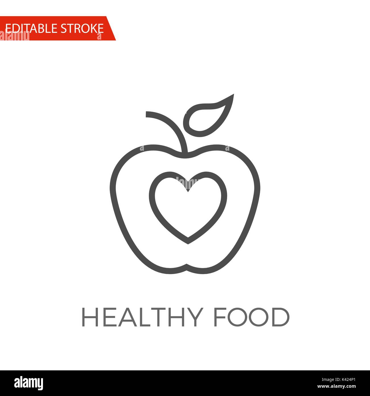 Healthy Food Thin Line Vector Icon. Flat Icon Isolated on the White ...
