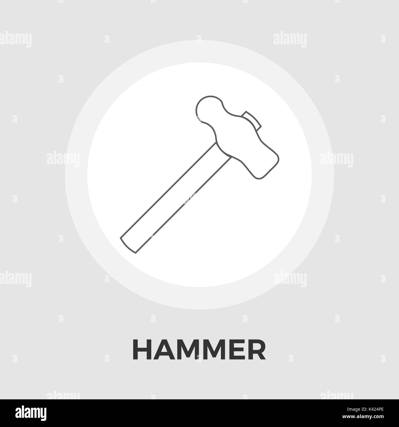 Hammer Icon Vector. Flat icon isolated on the white background. Editable EPS file. Vector