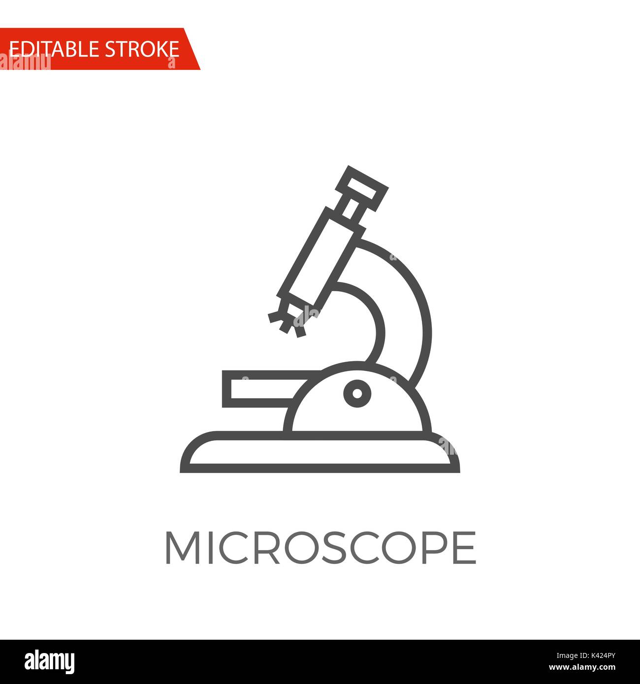 Microscope Thin Line Vector Icon. Flat Icon Isolated on the White Background. Editable Stroke EPS file. Vector illustration. Stock Vector
