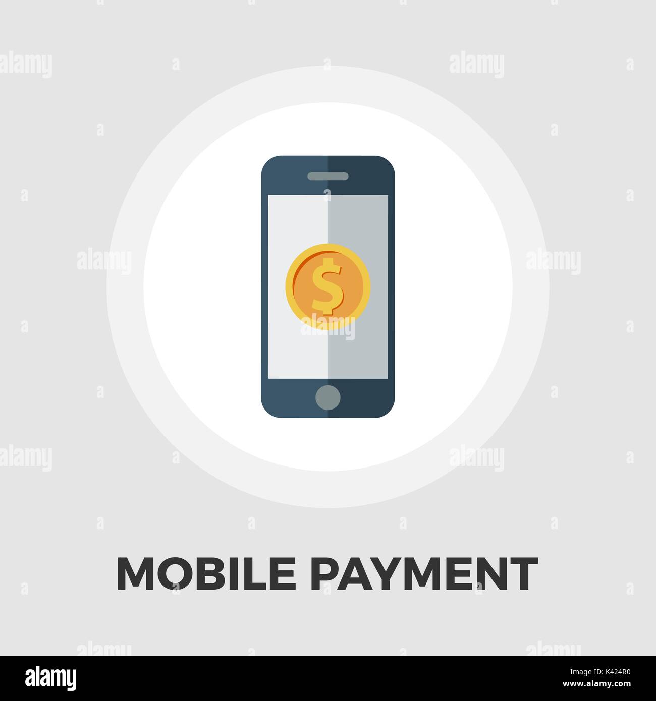 Mobile payment icon vector. Flat icon isolated on the white background ...