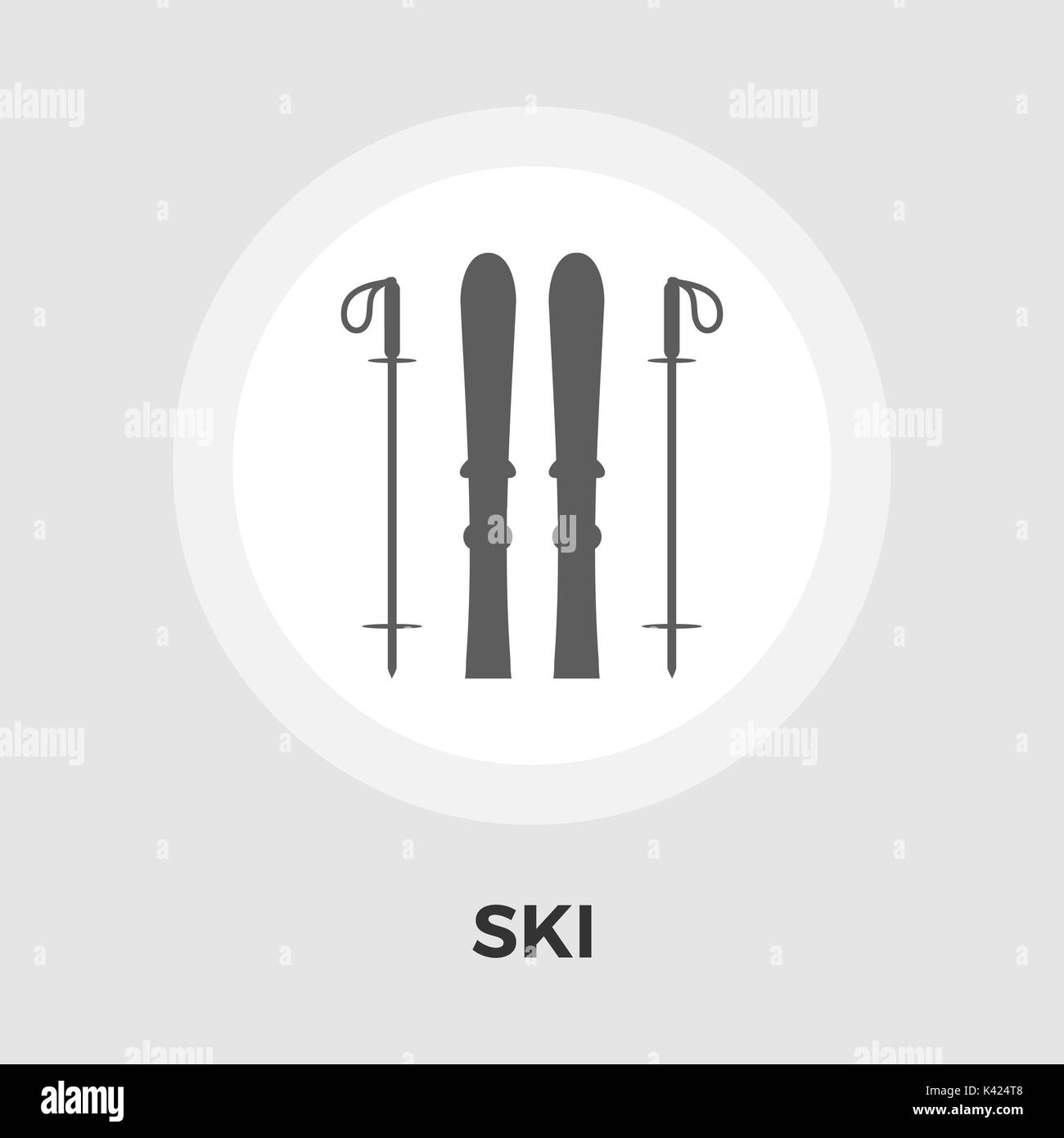 Ski icon vector. Flat icon isolated on the white background. Editable ...